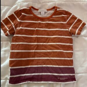 Burberry Kids Striped Orange and Purple Shirt